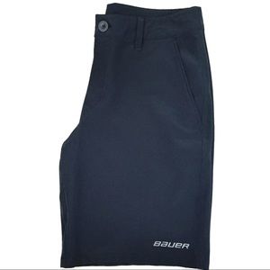 BAUER Hockey Apparel Flat Front Black Shorts Sz 30